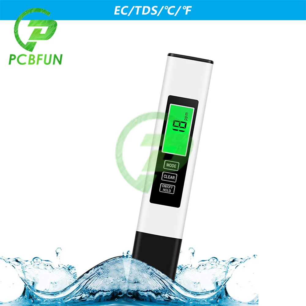 

Цифровой тестер качества воды PH TDS EC Meter Pen 0-9990ppm Многофункциональный измеритель температуры чистоты воды для аквариума