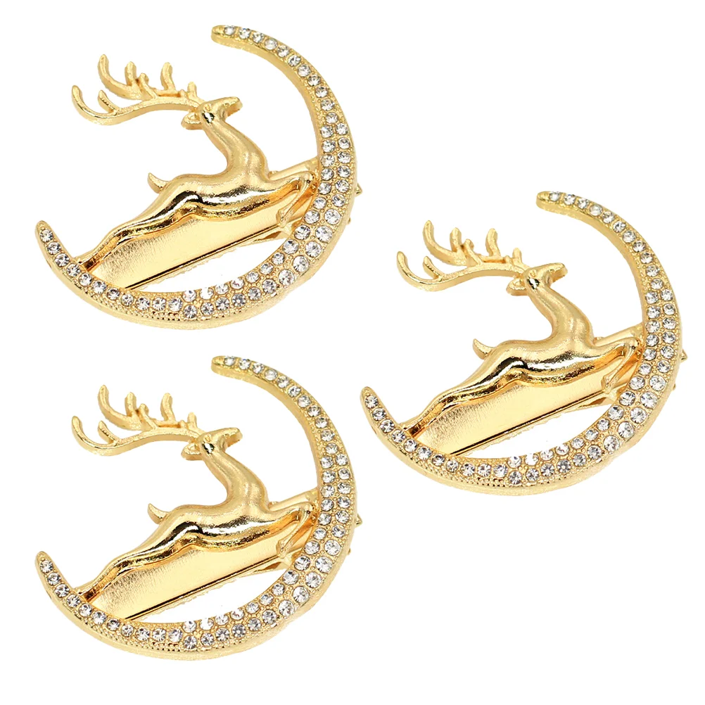 

3Pcs Shiny Rhinestones Deer Hair Clip Barrettes Hair Accessories Hair Jewelry