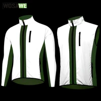 wosawe full reflective cycling jacket mtb raincoat spring autumn windbreaker bicycle clothing windproof waterproof running vest