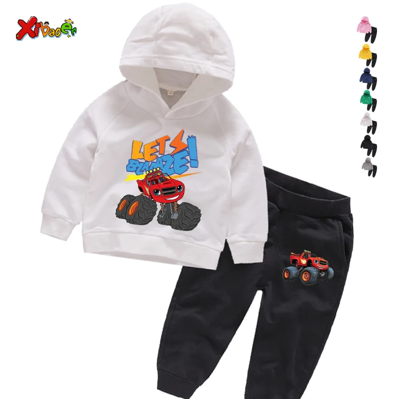 

Clothing Sets Children 2 3 4 5 6 Years Boys Tracksuits Blaze and The Monster Machines Sport Suits Hoodies Top +Pants 2pcs Set
