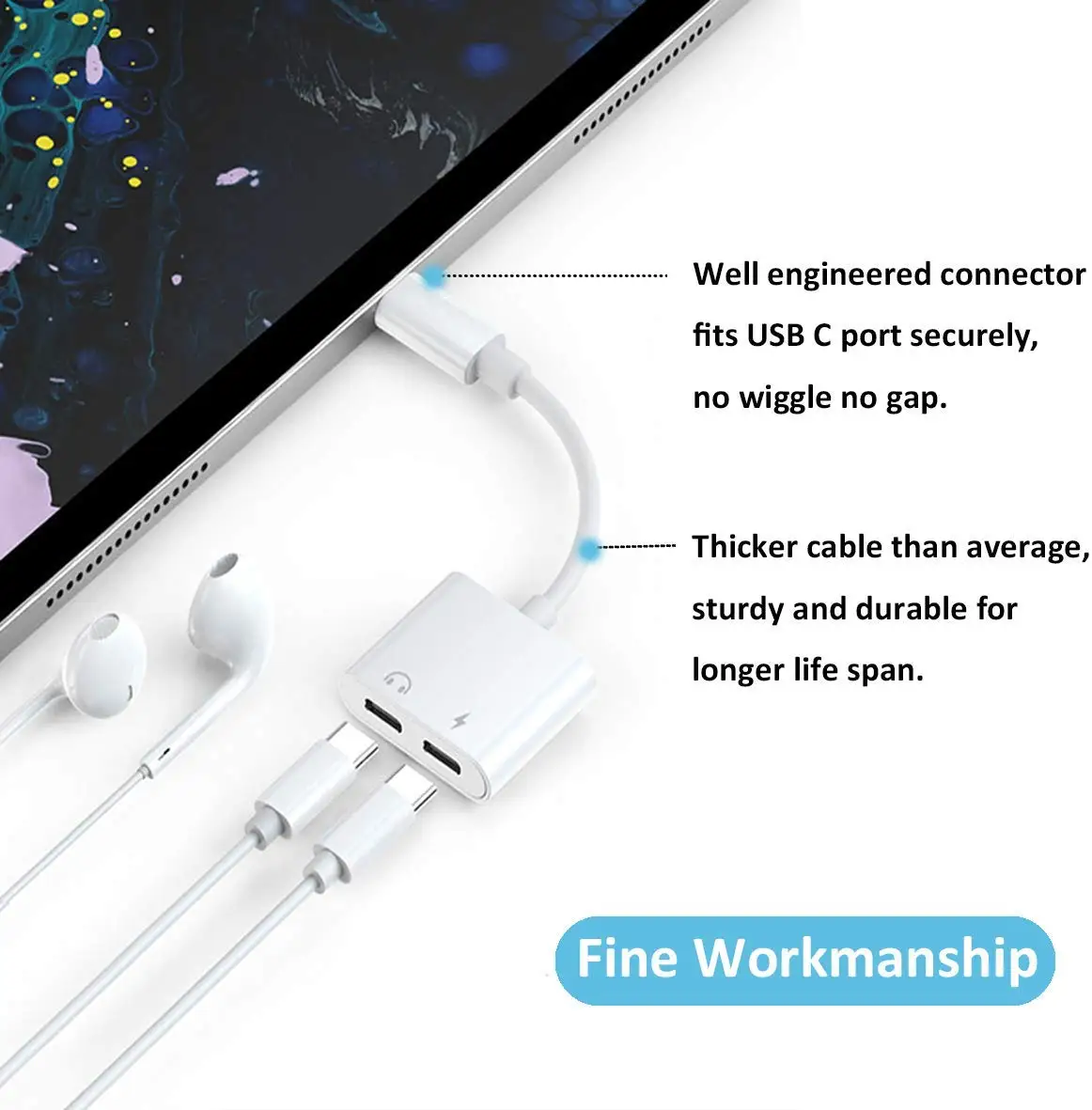 Cherie двойной тип C разъем для зарядки USB C наушники адаптер для samsung Xiaomi huawei Oneplus аудио сплиттер наушники Auriculares