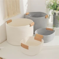 northern european simple storage basket weaving storage clothing household items gray white small large hotsell cotton rope