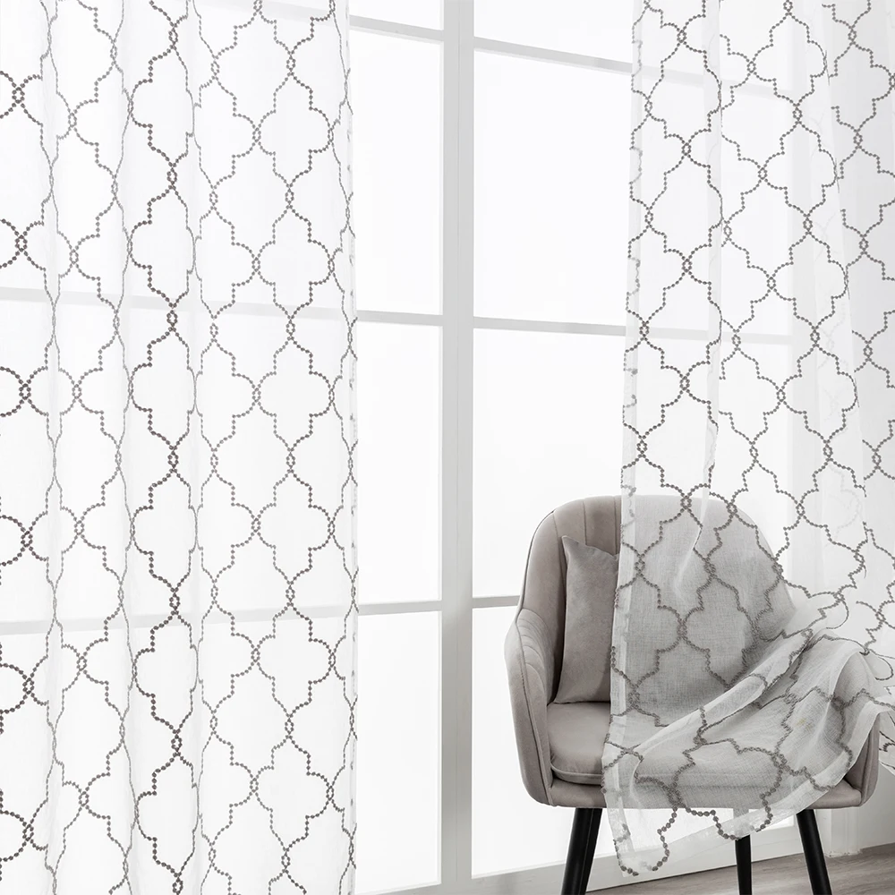 Вышитые геометрические прозрачные фотообои LISM для гостиной спальни кухни