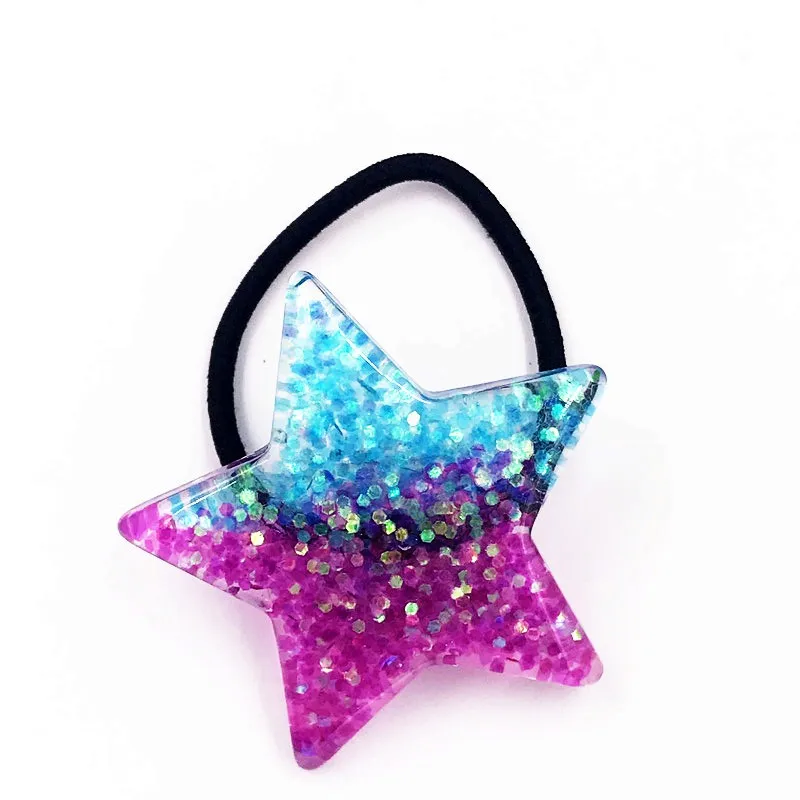 1 шт. Мерцающие Звезды ободки для девочек эластичные ленты волос женские резинки