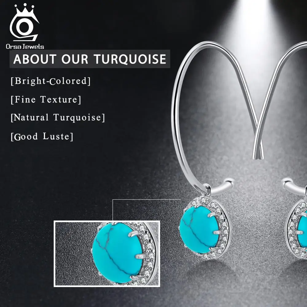 ORSA JEWELS 925 пробы серебряные женские висячие серьги четыре цвета модные ювелирные изделия паве Установка AAA кубический циркон трендовые серьги SE68