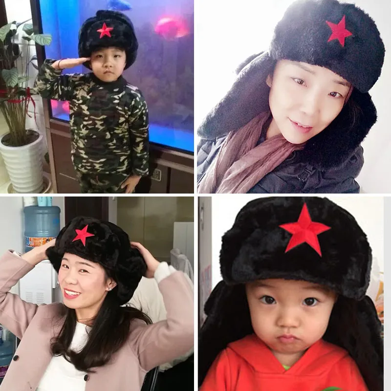 Сезон осень зима Плотная теплая шапка ушанка унисекс для взрослых и детей с