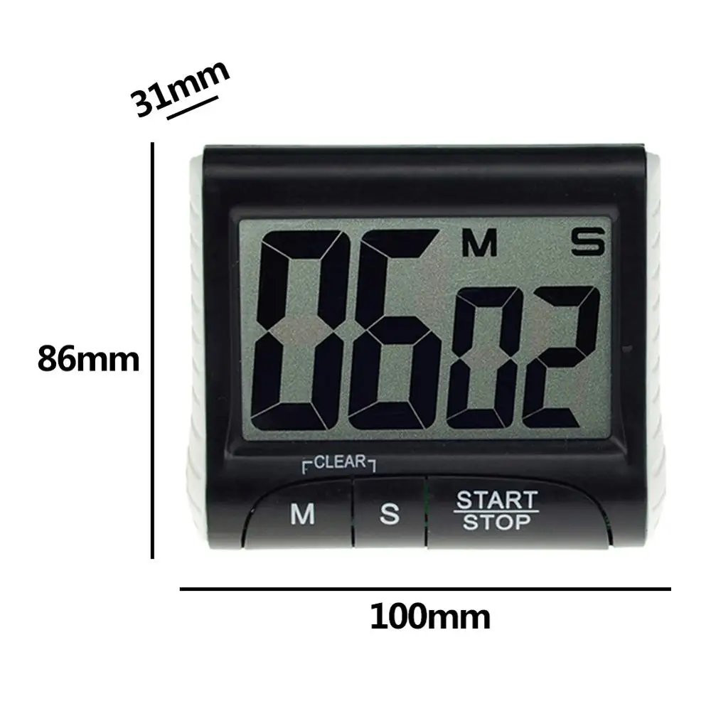 

Mini LCD Digital Kitchen Timer Alarm Clock Magnet Cooking Count Up Environmentally Friendly Plastic Saves Space Countdown Alarm