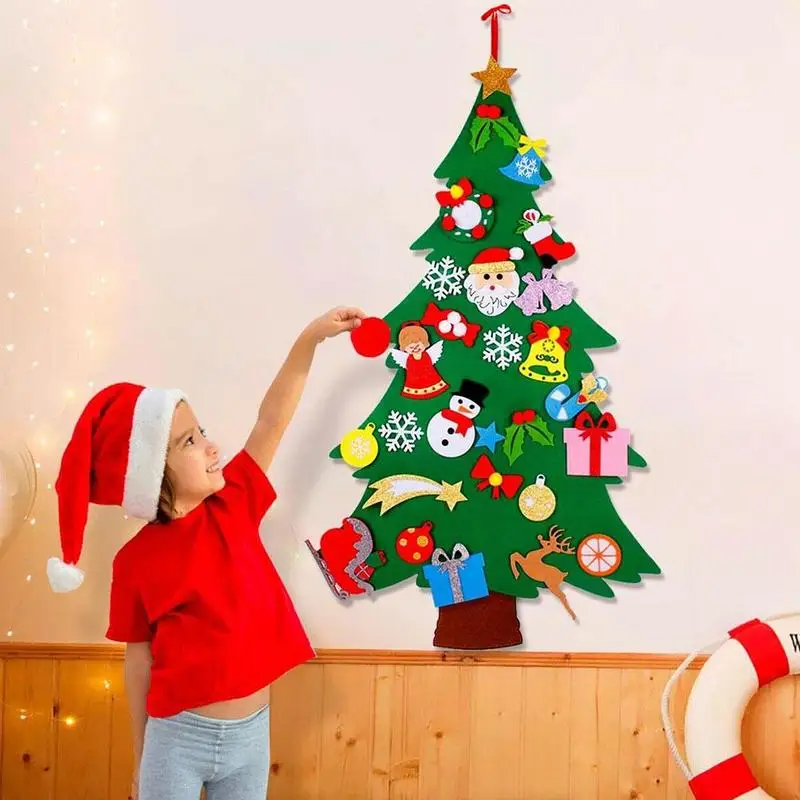 

Creative DIY Felt Christmas Tree New Year Gifts Kids Toys Artificial Tree Wall Hanging Ornaments Christmas Decoration for Home