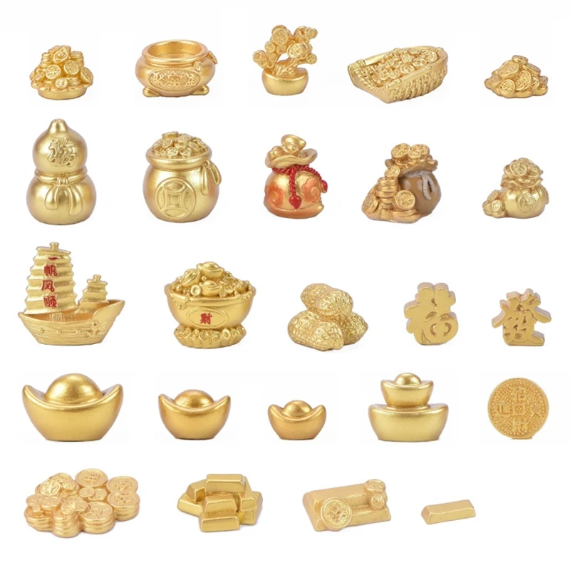 

Miniature Fortune Landscape Ornament DIY Mini Lucky Wealth Figurine for Home Bedroom Office Desktop Decoration