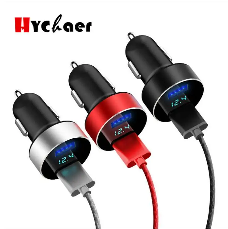 3.1A автомобильное зарядное устройство с двумя USB 2 портами ЖК дисплей 12 24 в