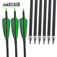 612pcs shooting turkey feathers arrow spine 500 80 5cm mix carbon arrow for compound recurve bow hunting archery accessories