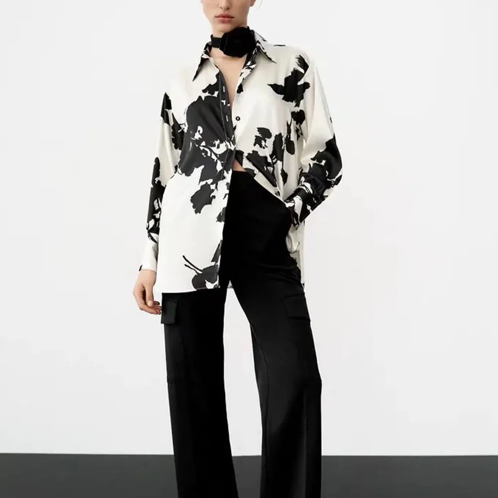 

Женские блузки с цветочным принтом, винтажные рубашки с длинным рукавом и пуговицами, шикарные топы, новинка 2021