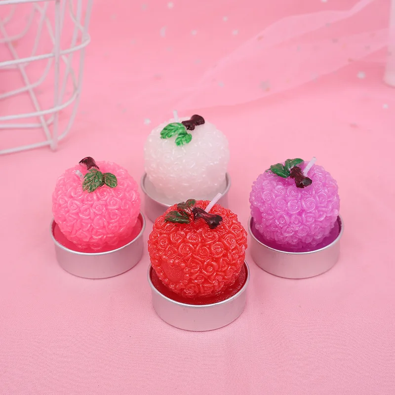 

4 Piece Creative Scented Candles Rose Apple Candles Mini Apple Christmas Candle Supplies Christmas Candle