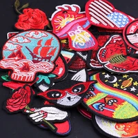 30 pcslot skull animals embroidered patches for clothing thermoadhesive badges patch stickers for fabric clothes appliques