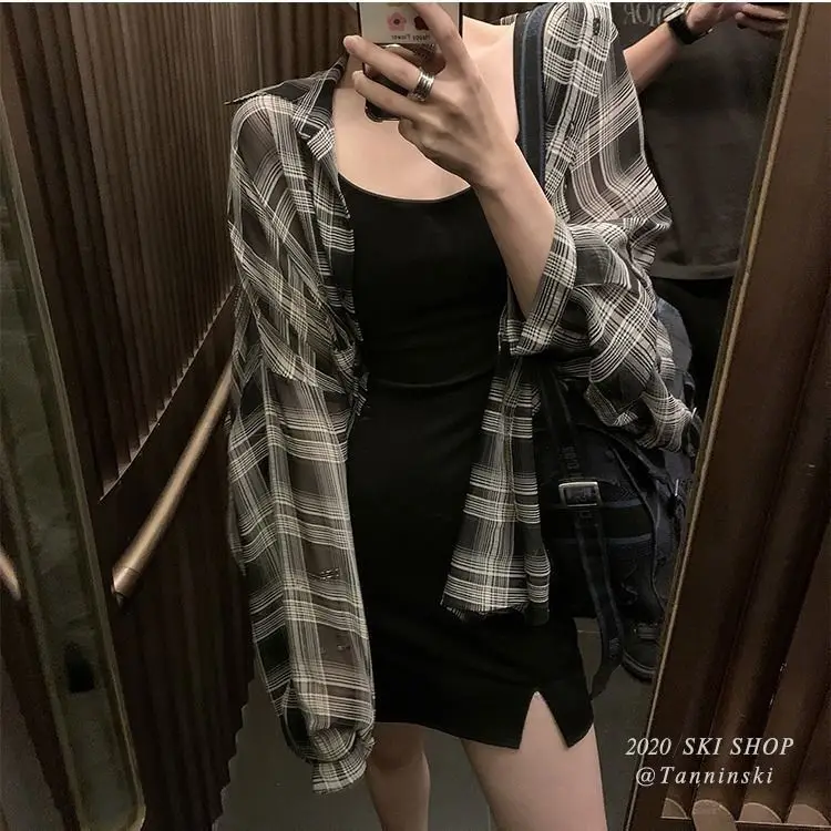 

Suit skirt two piece fashion spring and autumn new sling skirt sunscreen shirt women's wear