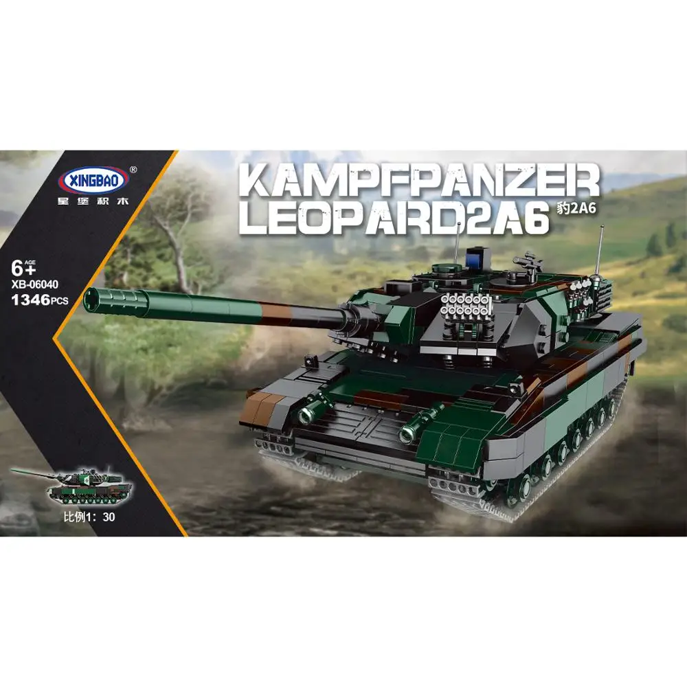 Военная серия XINGBAO главный боевой танк Leopard-2A6 и пехотные боевые строительные