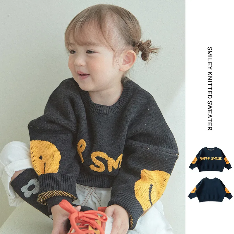 

Kids Clothes Sweaters Jeans 2022 Korean Girls Boys Spring Knitted Knitted Pullover Sweaters Children's Outwear Clothings Suit