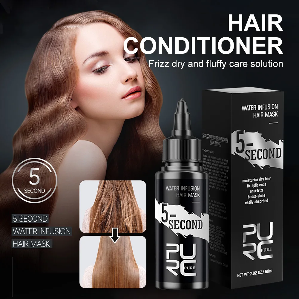 

60ml Hair Mask Anti-Frizz Hair Scalp Treatment For Damaged Hair Improve Dryness Lasting Moisture Water Infusion Hair Care