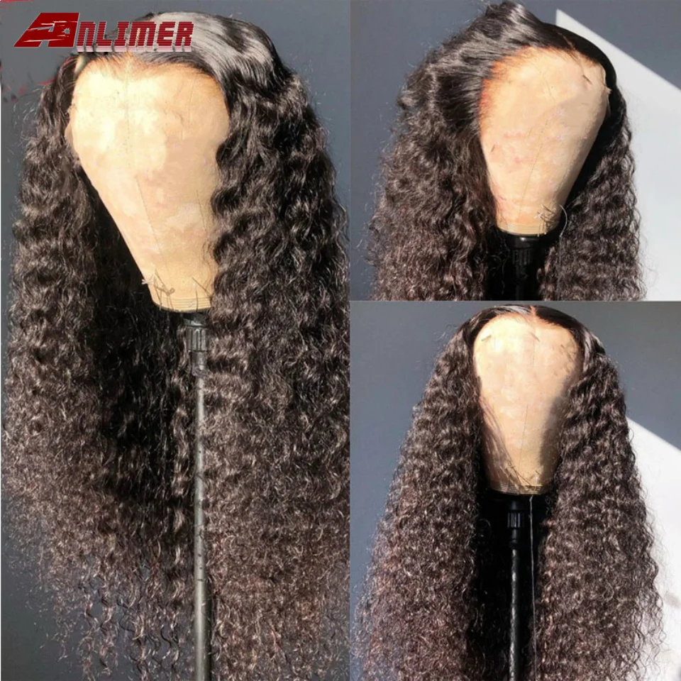 

HD Transparent 180 Density Deep Wave Curly 13x4 Lace Front Human Hair Wigs Pre-Plucked Remy Brazilian Water 4x4 Lace Closure Wig