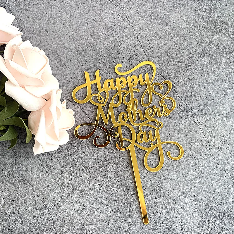 

New Best Mom Acrylic Cake Topper Gold We Love You Mommy Cake Topper for Mother's Day Mum Birthday Party Cake Decorations