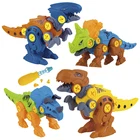 Набор моделей динозавров сделай сам, винтовая гайка в сборе, пластиковые блоки, Ранняя развивающая игрушка для детей, Детский подарок