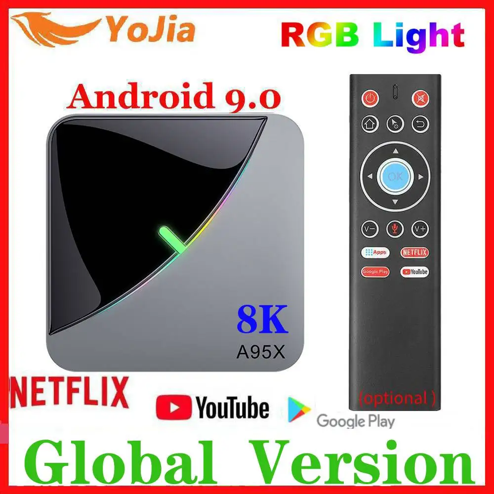 RGB светильник Android 9,0 ТВ приставка Amlogic S905X3 A95X F3 Air Max 4 Гб ОЗУ 64 Гб ПЗУ A95X F3 ТВ приставка Smart 8K медиаплеер двойной Wifi 1G8G