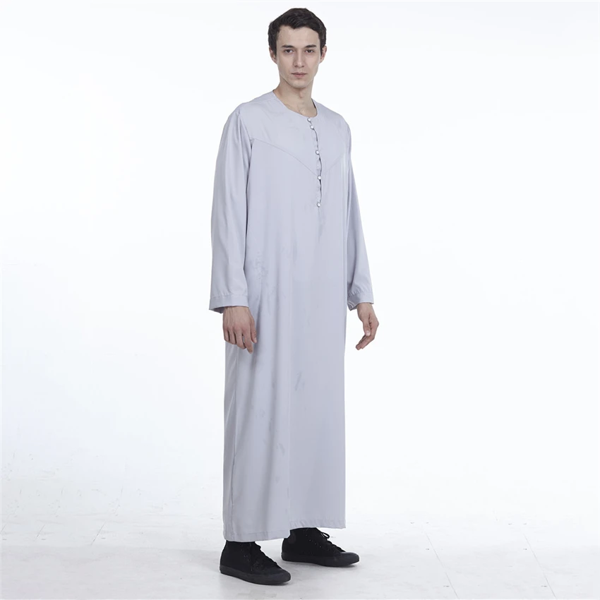 Arabic Abaya Islamic Clothing Men Muslim Dress Kaftan Robe Saudi Arabia Solid Gown Caftan Thobe Pakistan Male Clothing Djellaba