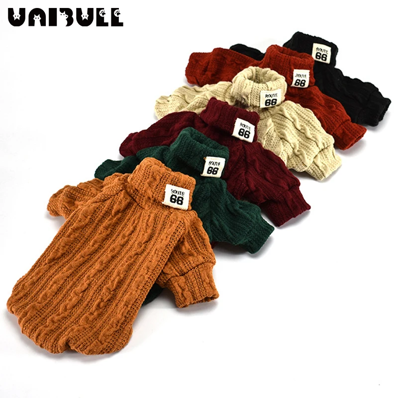 

Свитер с высоким воротником для собак и кошек, зимняя теплая вязаная одежда для маленьких собак, одежда для чихуахуа, пальто для щенков, курт...