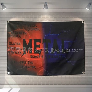 Rock Band Heavy Metal Music Posters Retro Loft Cloth Art Flag Banner Wall Hanging Tapestry Bedroom Dormitory Home Decoration B2