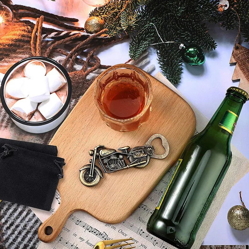 

2 Pieces Motorcycle Bottle Opener with Classic Nostalgic Design Vintage Bottle Opener for Men Husband Retro Decoration