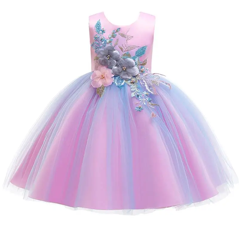 Girls Dress Summer Embroidery Elegant Tutu Princess Kids Dresses For Wedding Party Ball Gown Children Clothing 2020 | Детская одежда и