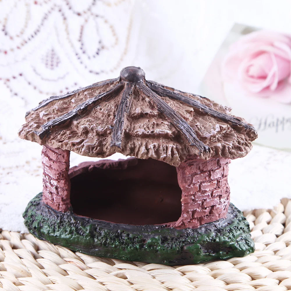 

Creative Aquarium Ornament Fish Tank Resin House Decorative Accessories Crafts (Dark Red)