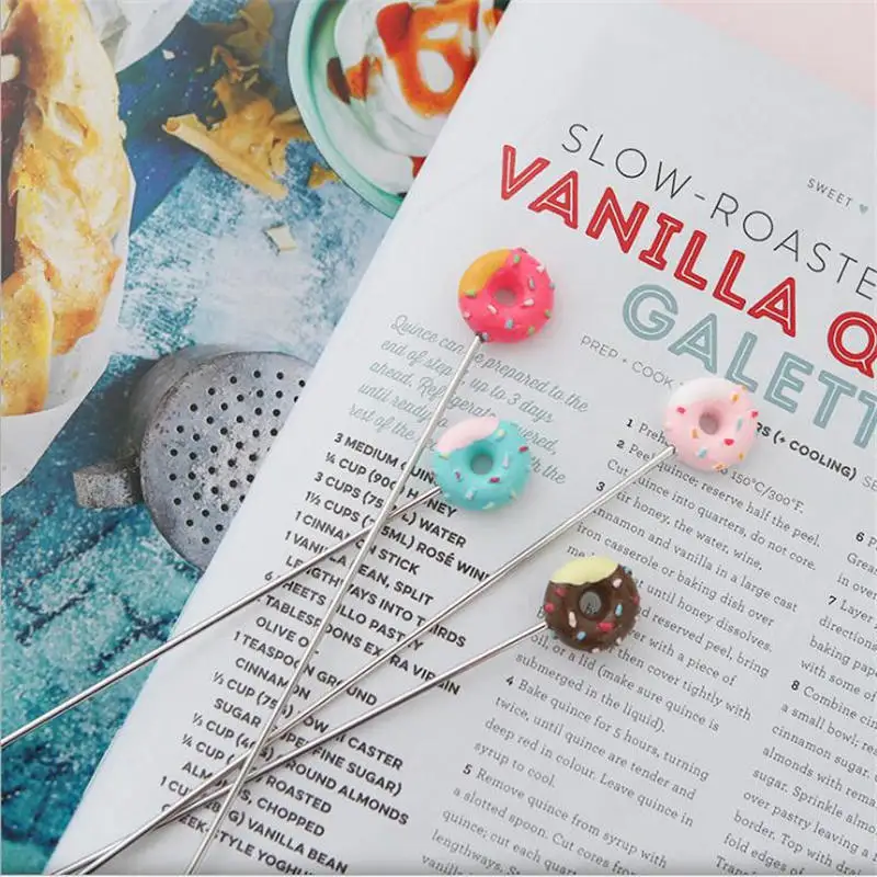 Пончик Дизайн Из Нержавеющей Стали кофейная ложка вилка для фруктов