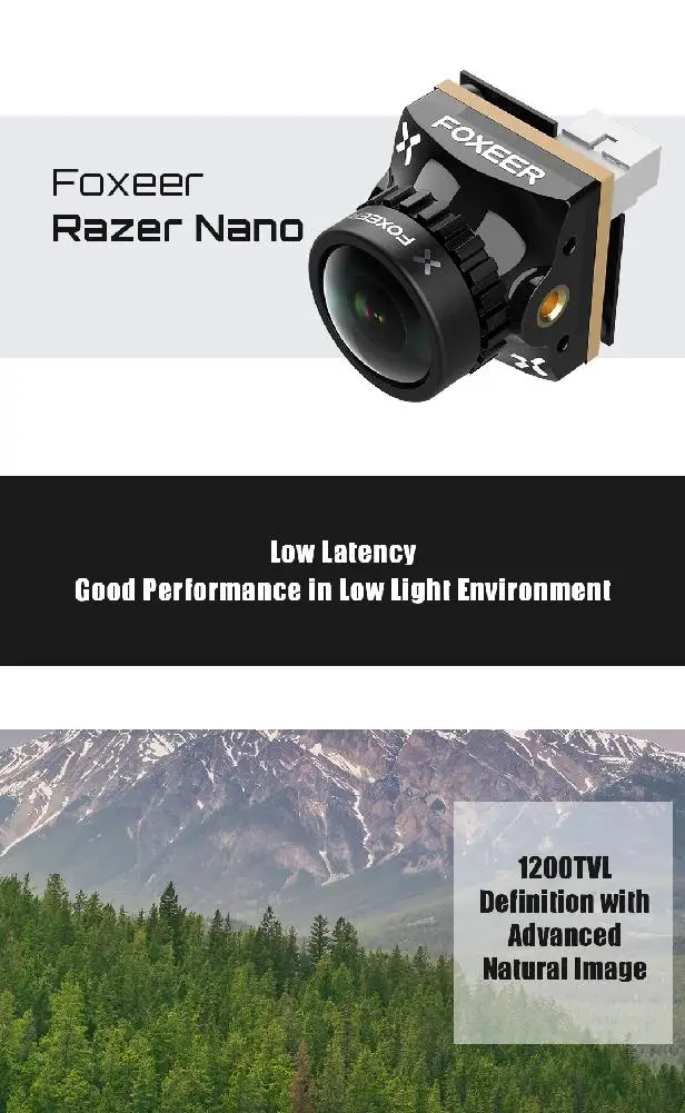 Камера FPV DishyKooker Foxeer Razer Nano 1200TVL 1/3 CMOS с низкой задержкой 4:3/16:9 PAL/NTSC опционально для