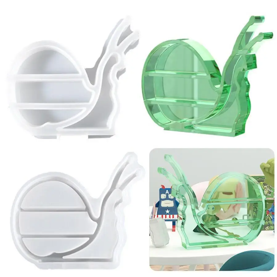 

DIY Snails Box Epoxy Resin Mold Jewelry Storage Shelf Organizer Rack Trinket Holder Display Stand Casting Silicone Mould