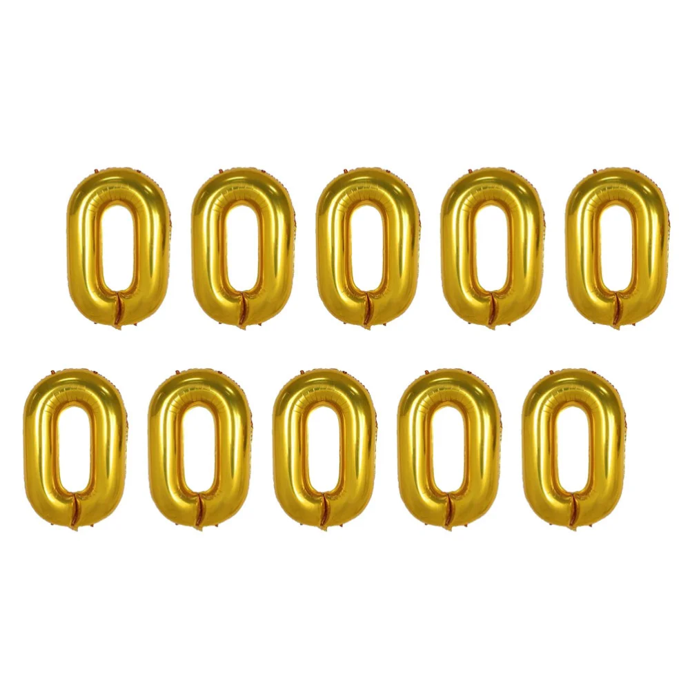 

12pcs 16 Inches Creative Aluminum Foil Balloon Chain Balloon Party Supplies for Birthday Wedding (Golden)