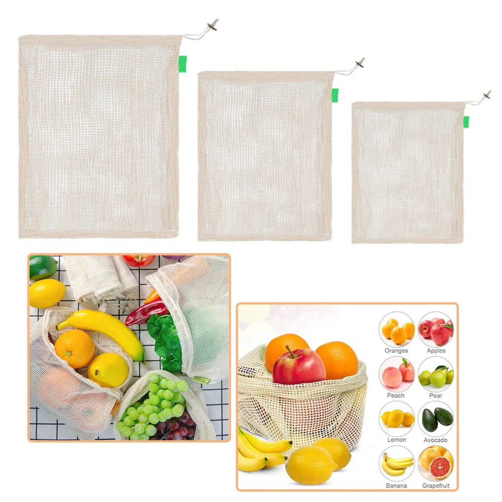 

Мешочки хлопковые многоразовые, биоразлагаемые, 3 шт.