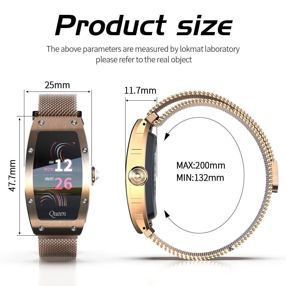 

CAOWTAN Stylish Women Smart Watch Fashion Fitness Smartwatch Heart Rate Monitor Female Reloj Inteligente for Android iOS