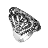 megin d silver plated retro boho luxury stone crystal butterfly hollow vintage indian rings for women couple friend gift jewelry
