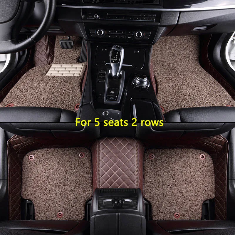 Пользовательские автомобильные коврики для Toyota Corolla Camry Rav4 Auris Prius Yalis Avensis Alphard 4Runner Hilux highlander sequoia коврик - Название цвета: For 5 seats 2 rows