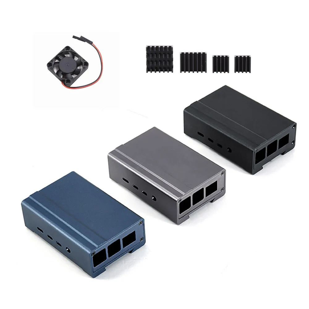 Чехол Raspberry Pi из алюминиевого сплава корпус чехол + вентилятор радиатор для 4 Model