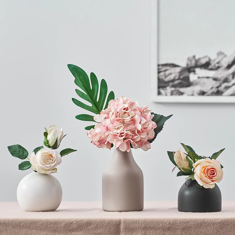 

Modern Flower Vase Ceramic Ornaments Living Room Model Flower Pot Flower Basket Glass Jardiniere Arrangements Home Decoration