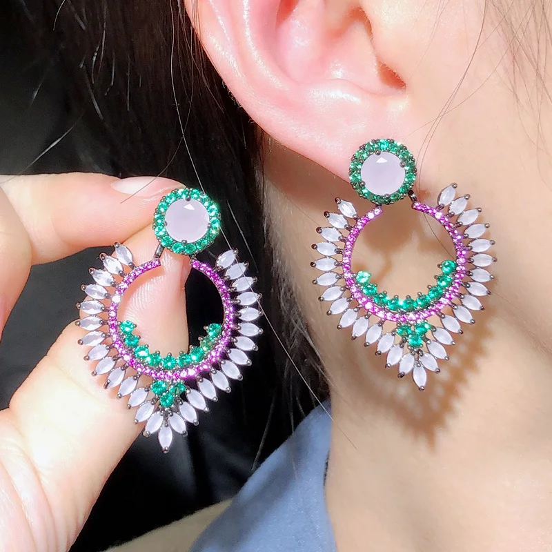 CWWZircons Высокое качество шикарный дизайн светильник розовый зеленый кубический