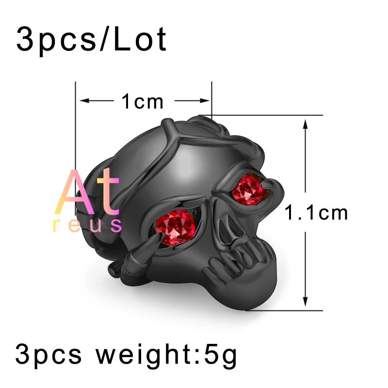 3 шт. гладкие граненые бусины в форме черепа для изготовления украшений своими
