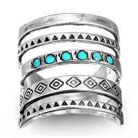 bohemian womens natural decorations blue color ring multilayer hollow ring jewelry rings for women men gift