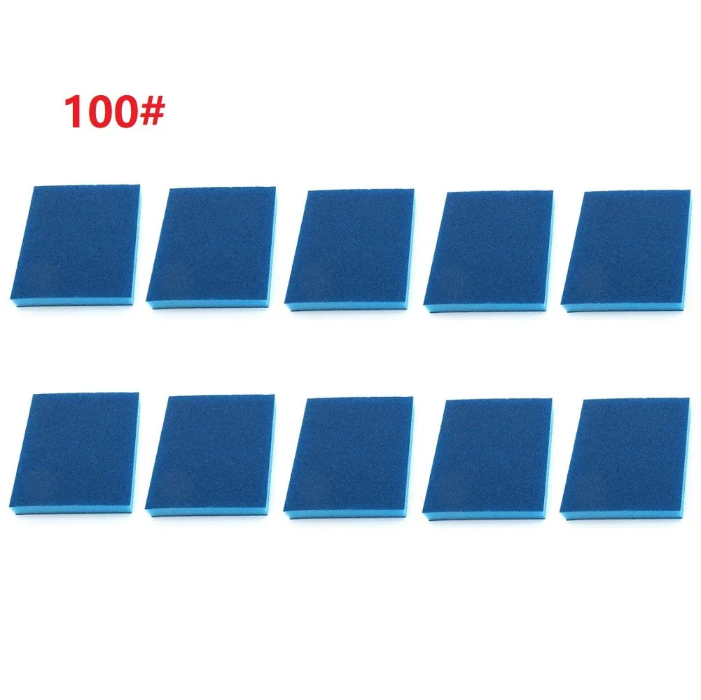

10pcs Polishing Sanding Sponge Block Pad Sandpaper Assort Abrasive Tool 100-240# Double-sided Sandpaper Sponge Plastic Grinding