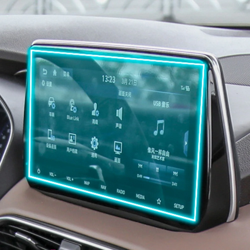 

For Hyundai Santa Fe 2012-2020 Auto Car Navigation Dashboard Film GPS Monitor Screen Protective Tempered Glass Film Sticker