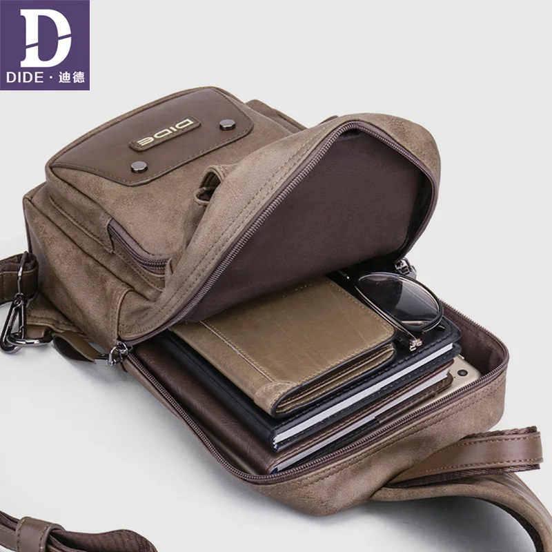 DIDE High Quality luxury brand shoulder messenger bag for male Casual Chest Bag Men 9.7 inch Multi-pocket Port | Багаж и сумки
