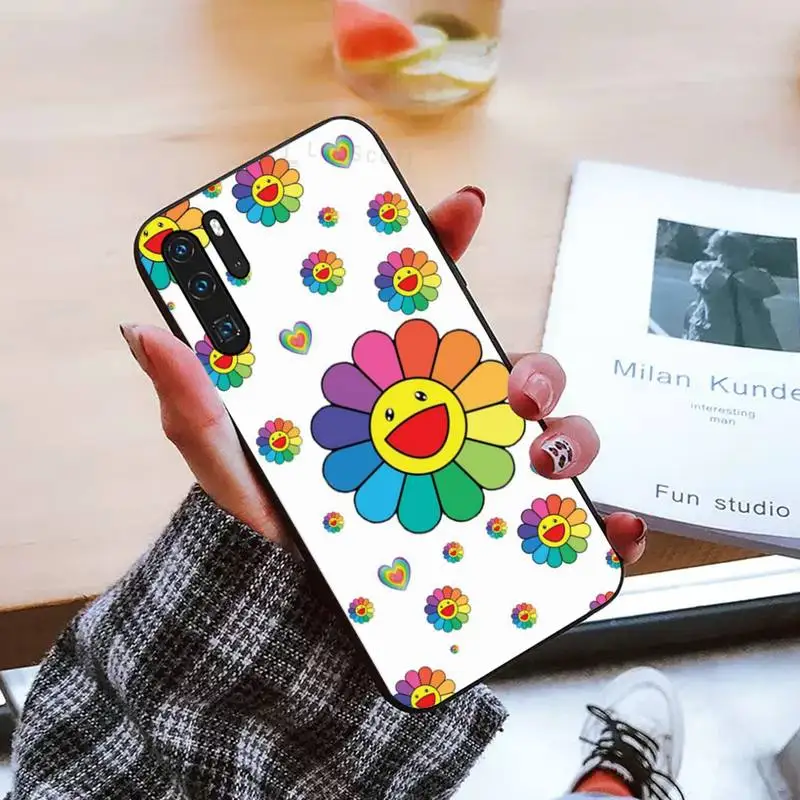 

smile color Murakami Flower Phone Case For Huawei honor Mate P 9 10 20 30 40 Pro 10i 7 8 a x Lite nova 5t