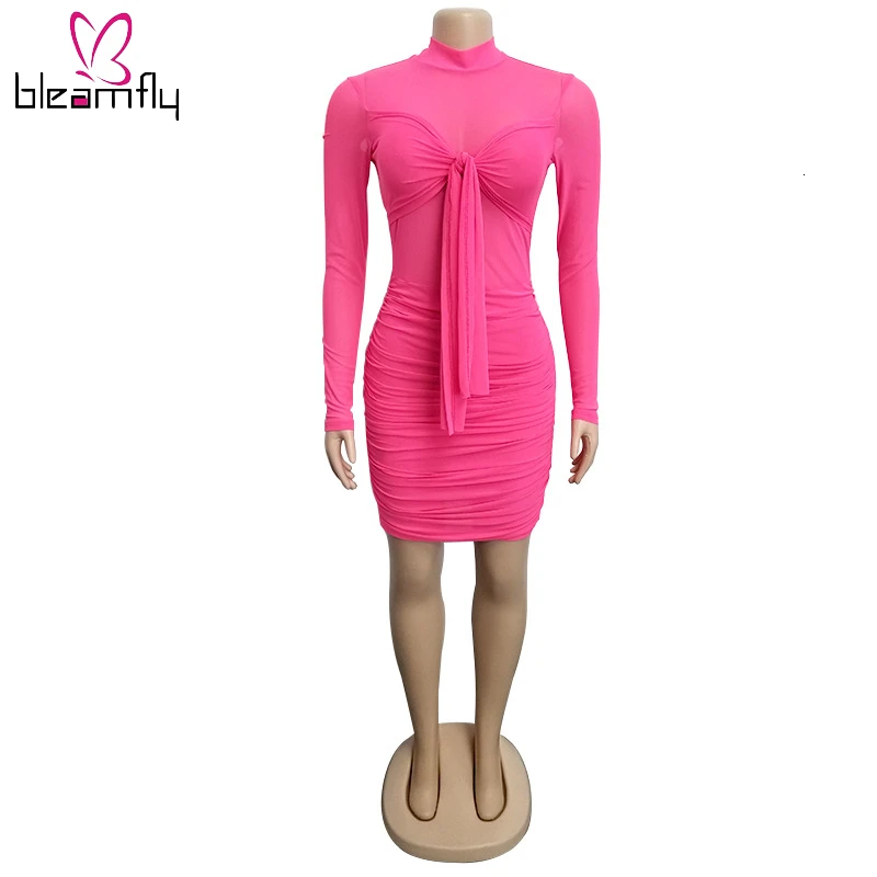 Новинка 2019 женское летнее Сетчатое прозрачное ДРАПИРОВАННОЕ мини облегающее